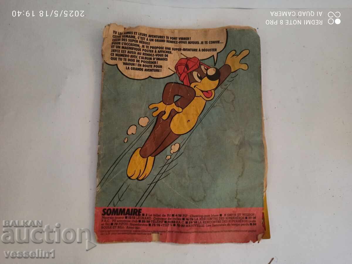 Old Pif comic, Pif magazine edition with Marvel superheroes