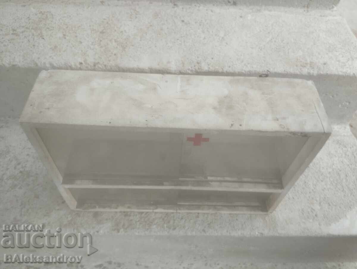 Old wooden medicine cabinet from the socialist era with price 31.00 BGN | € 15.85