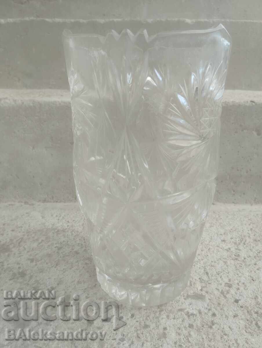 Large heavy crystal vase