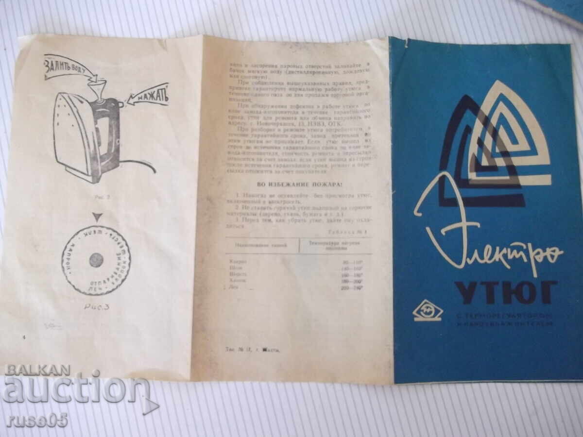 Licitație Fier de călcat electric "UTAP 1000-1.8" sovietic nou funcțional