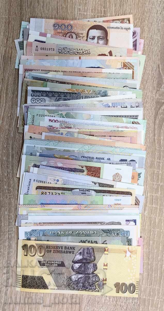 Collection of 103 UNC banknotes - no duplicates Collection of 103 UNC banknotes - no duplicates