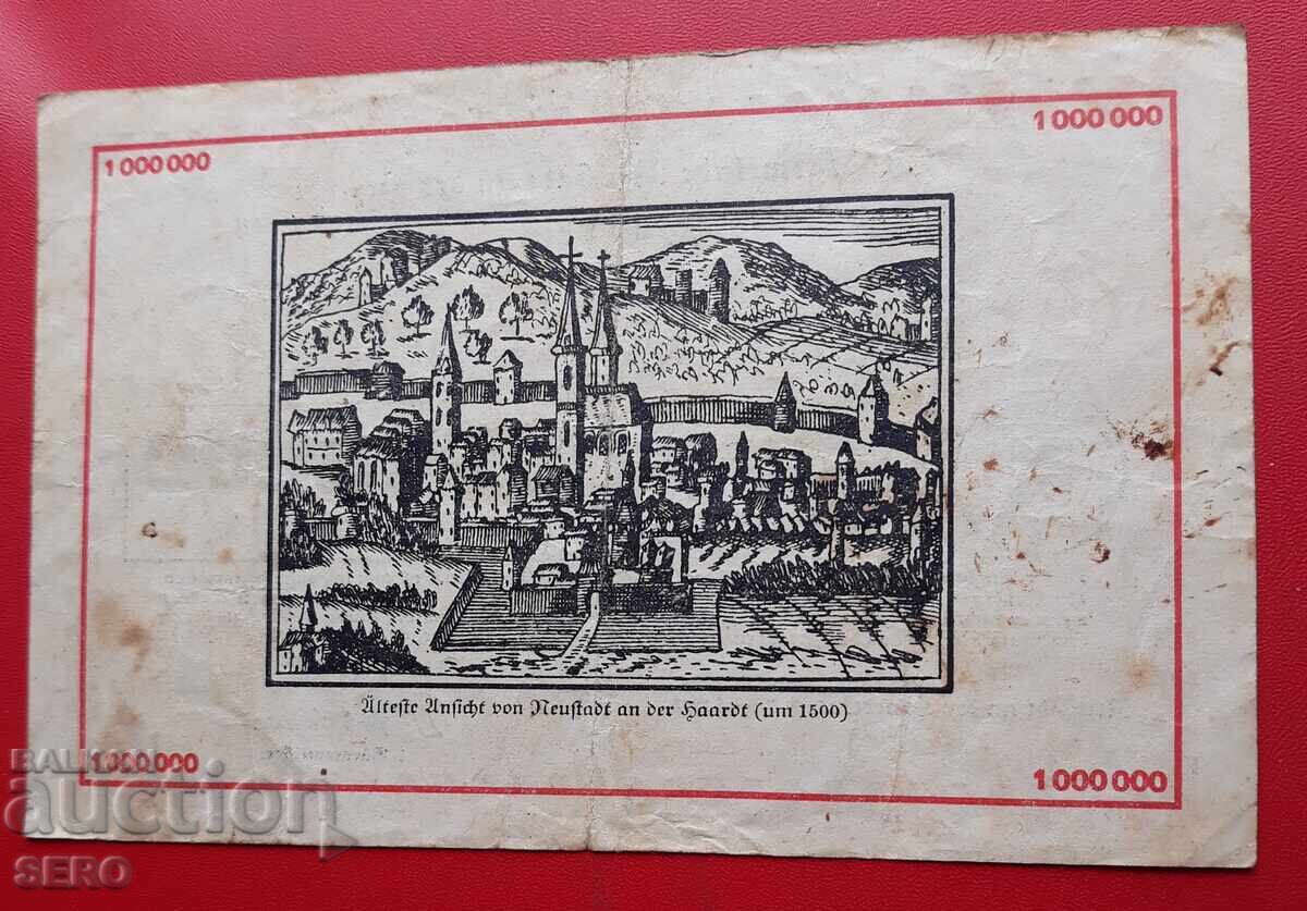 Τραπεζογραμμάτιο-Γερμανία-Ρηνανία-Παλατινάτο-Νόισταντ-1000 000 μ. 1923 με τιμή 6.00 BGN | € 3.07 Τραπεζογραμμάτιο-Γερμανία-Ρηνανία-Παλατινάτο-Νόισταντ-1000 000 μ. 1923 με τιμή 6.00 BGN | € 3.07