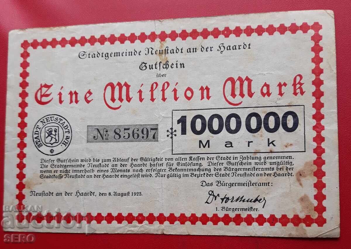 Τραπεζογραμμάτιο-Γερμανία-Ρηνανία-Παλατινάτο-Νόισταντ-1000 000 μ. 1923 Τραπεζογραμμάτιο-Γερμανία-Ρηνανία-Παλατινάτο-Νόισταντ-1000 000 μ. 1923