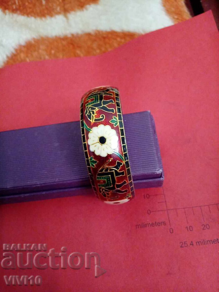 Auction  Antique enamel bracelet, cloisonné
