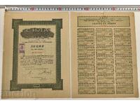 1933 PUTEREA SOFIA ACȚIUNE VECHE ACȚIUNI DOCUMENT PARTE OBLIGAȚIUNE