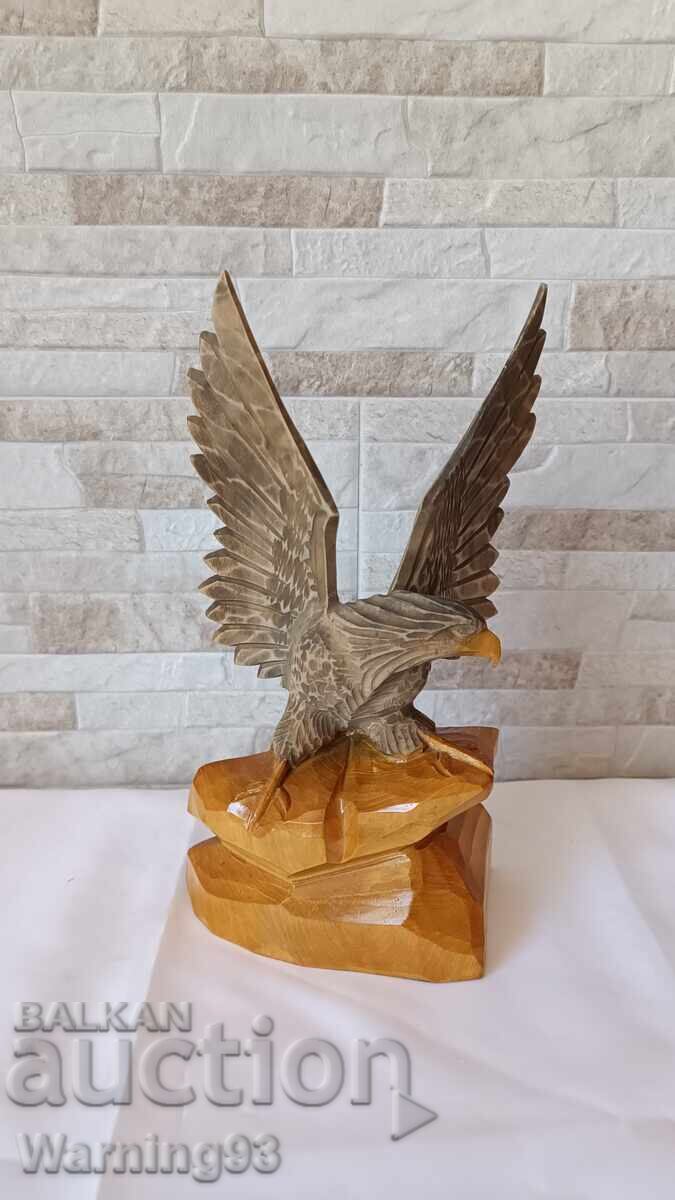 Old Wood Carving - Eagle - 26cm