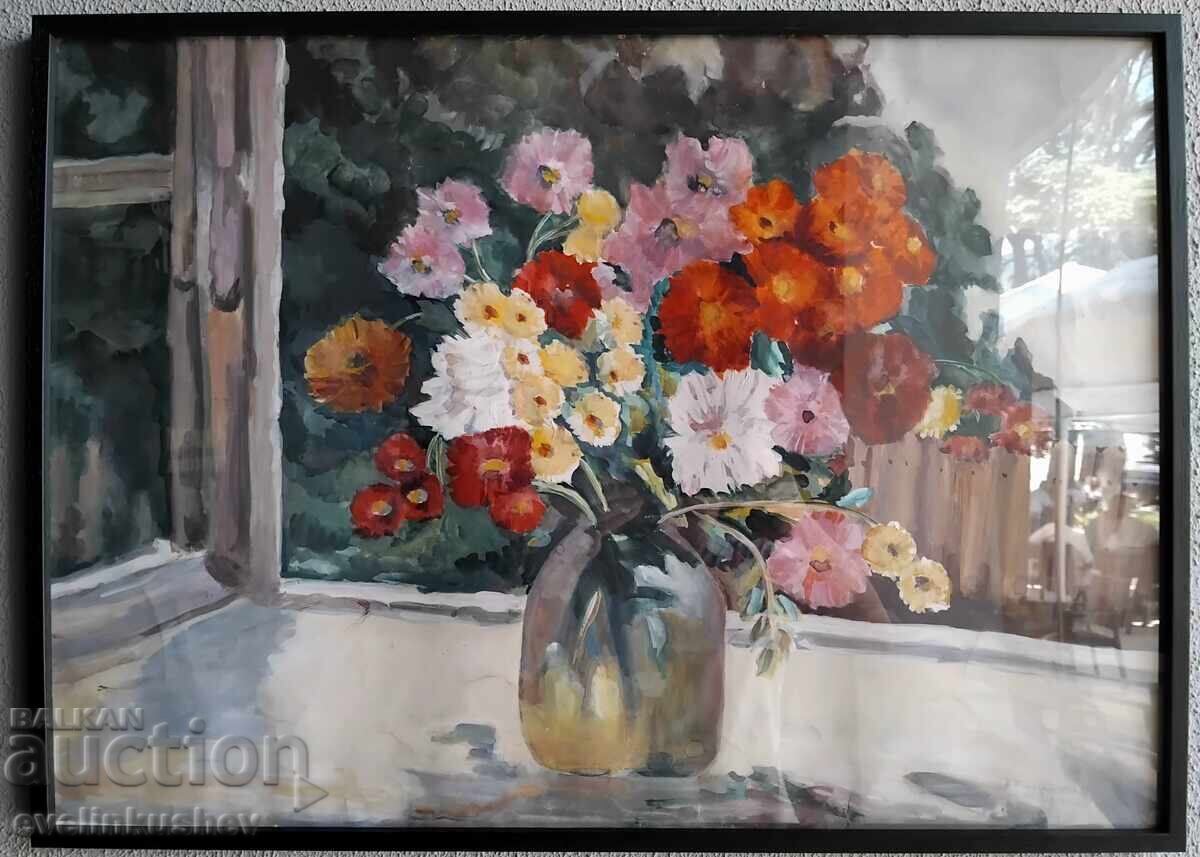 Доставка на Стар майсторски акварел на Н.Папазян 1967г Доставка на Стар майсторски акварел на Н.Папазян 1967г