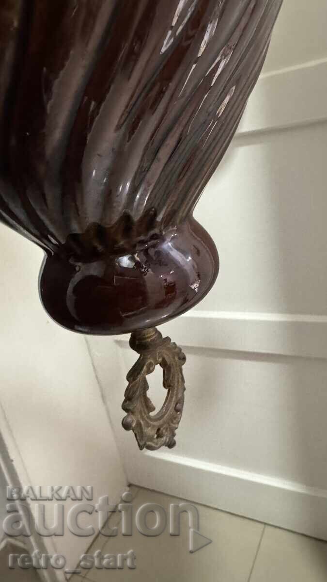 Антикварен Френски полюлей, петролна лампа и свещници - 5