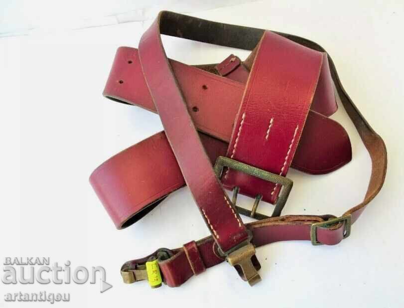 Centură din piele de ofițer cu curea fb13 - 5