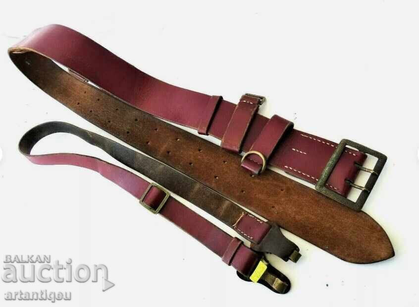 Centură din piele de ofițer cu curea fb13 - 6