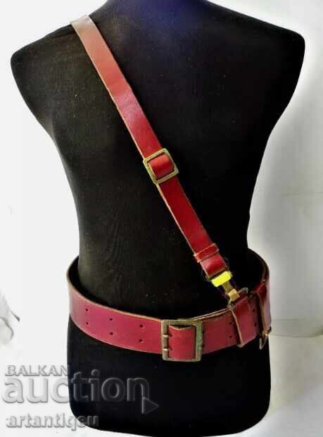 Centură din piele de ofițer cu curea fb13