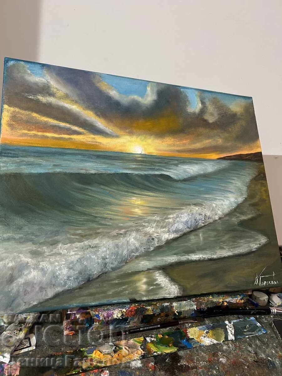 Denitsa Garelova painting 50/40 "Silken Water" with price 125.00 BGN | € 63.91 Denitsa Garelova painting 50/40 "Silken Water" with price 125.00 BGN | € 63.91