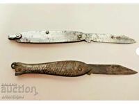 2 bucăți briceaguri metalice de buzunar comuniste