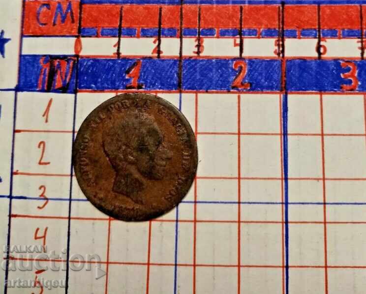 Spain Alfonso XII 1878 Ten (10) Centimos with price 20.00 BGN | € 10.23