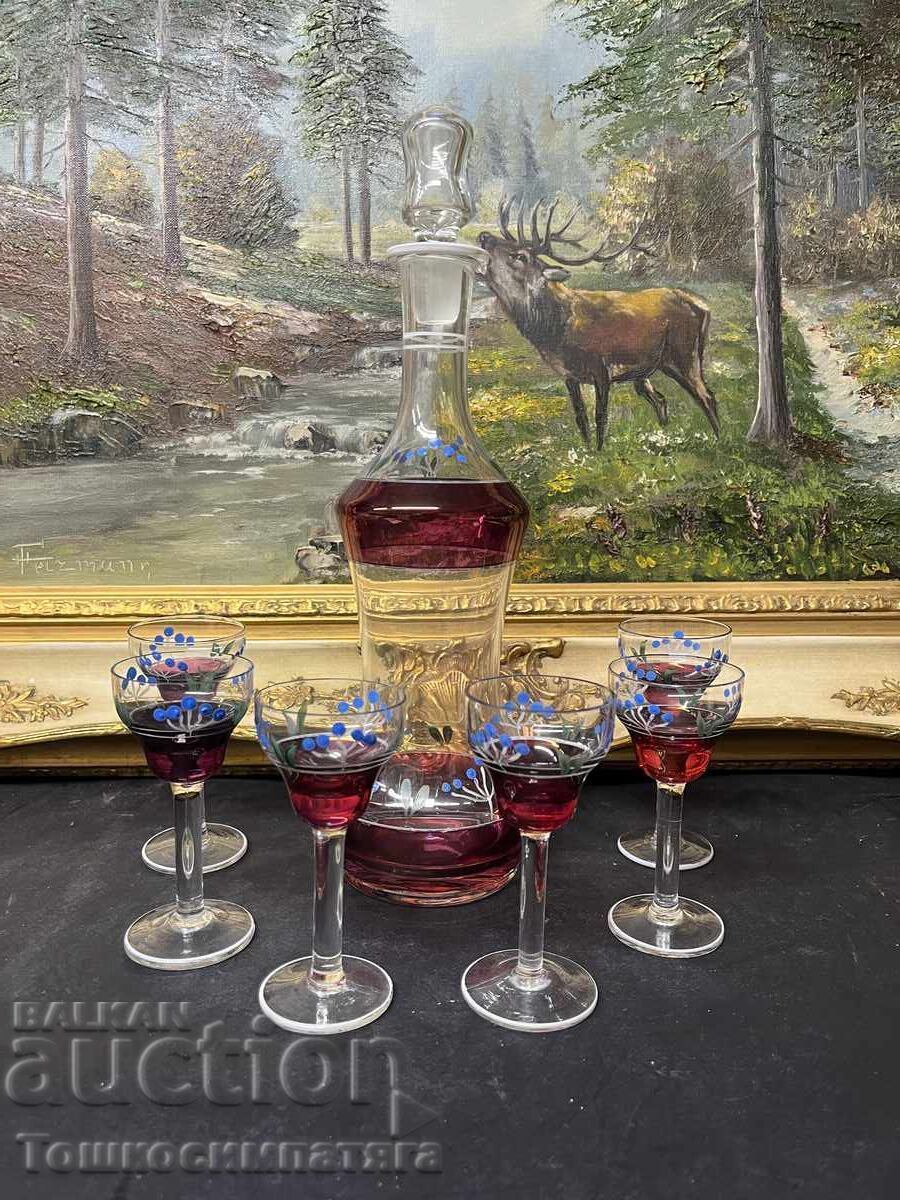 Set italian, colorat, pentru lichior