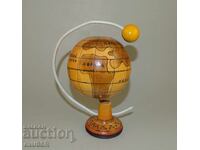 Small Russian USSR globe with the moon, wooden, space, souvenir