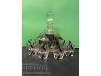 Carafa Bohemia cu 6 pahare pentru shot-uri