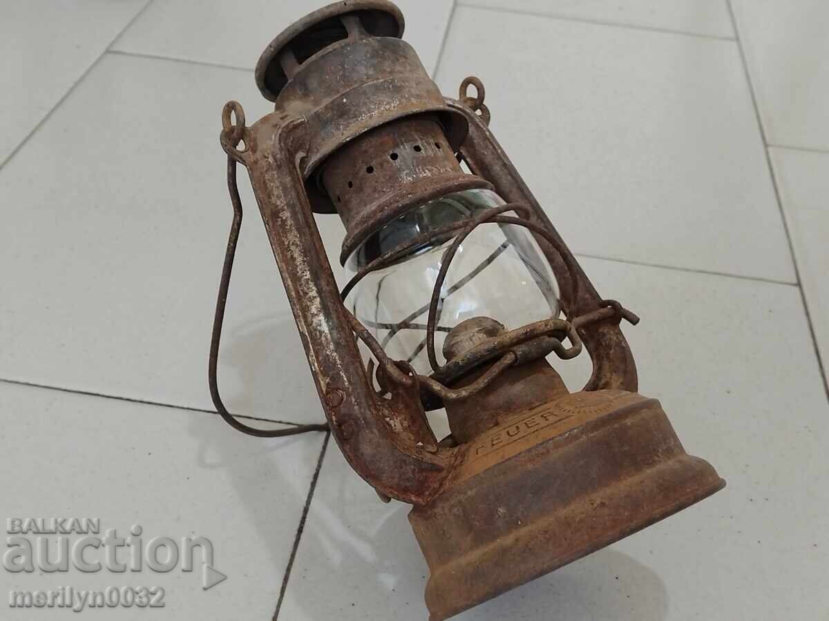 Παλιό γερμανικό φανάρι λάμπα προβολέας φωτιστικό - 5