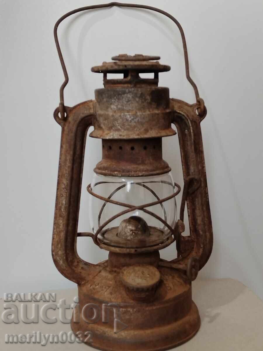 Παλιό γερμανικό φανάρι λάμπα προβολέας φωτιστικό - 6