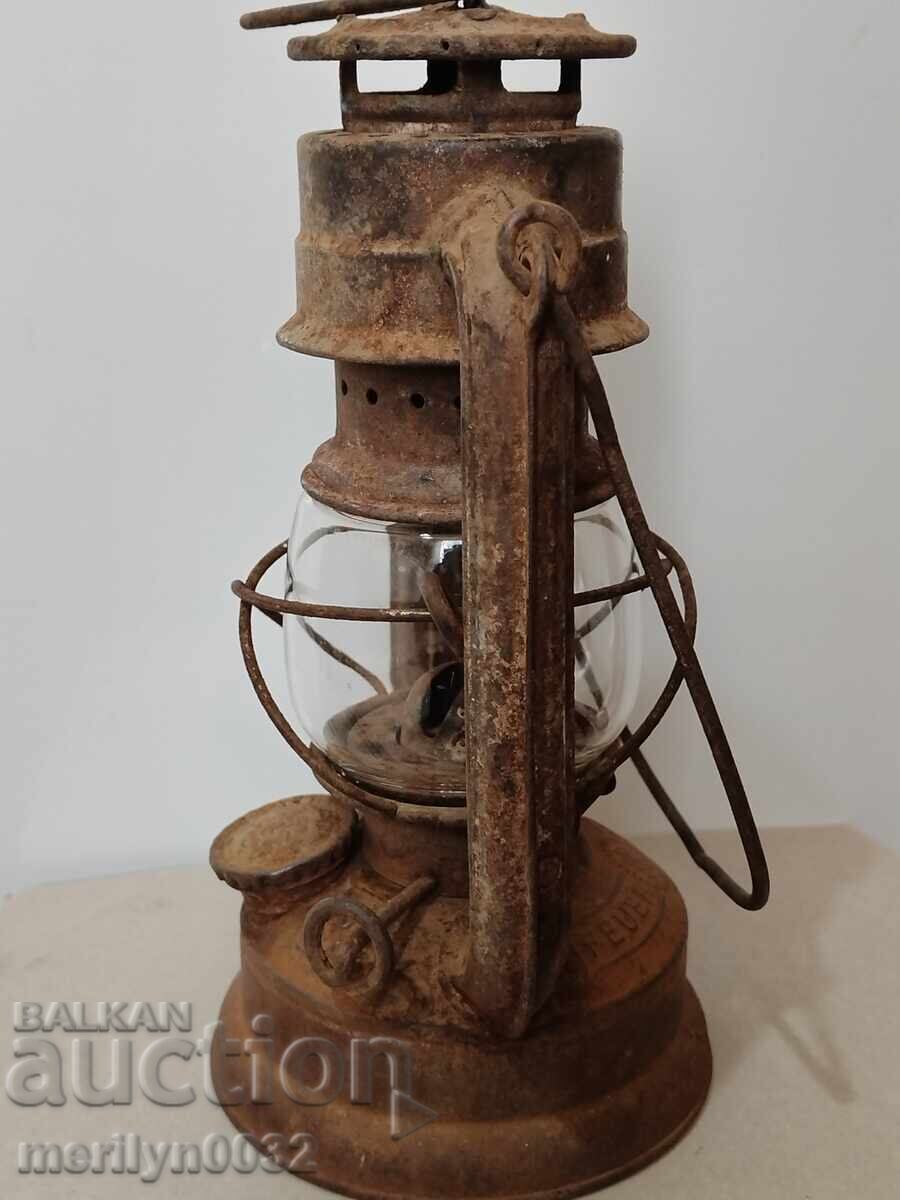 Παλιό γερμανικό φανάρι λάμπα προβολέας φωτιστικό - 7