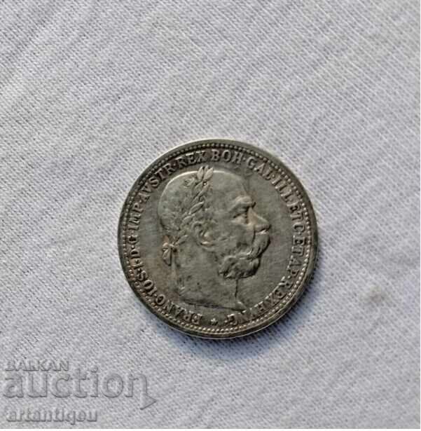 1 Silver Krone Austria 1899 FRANC IOS I D G IMP AVSTR REX