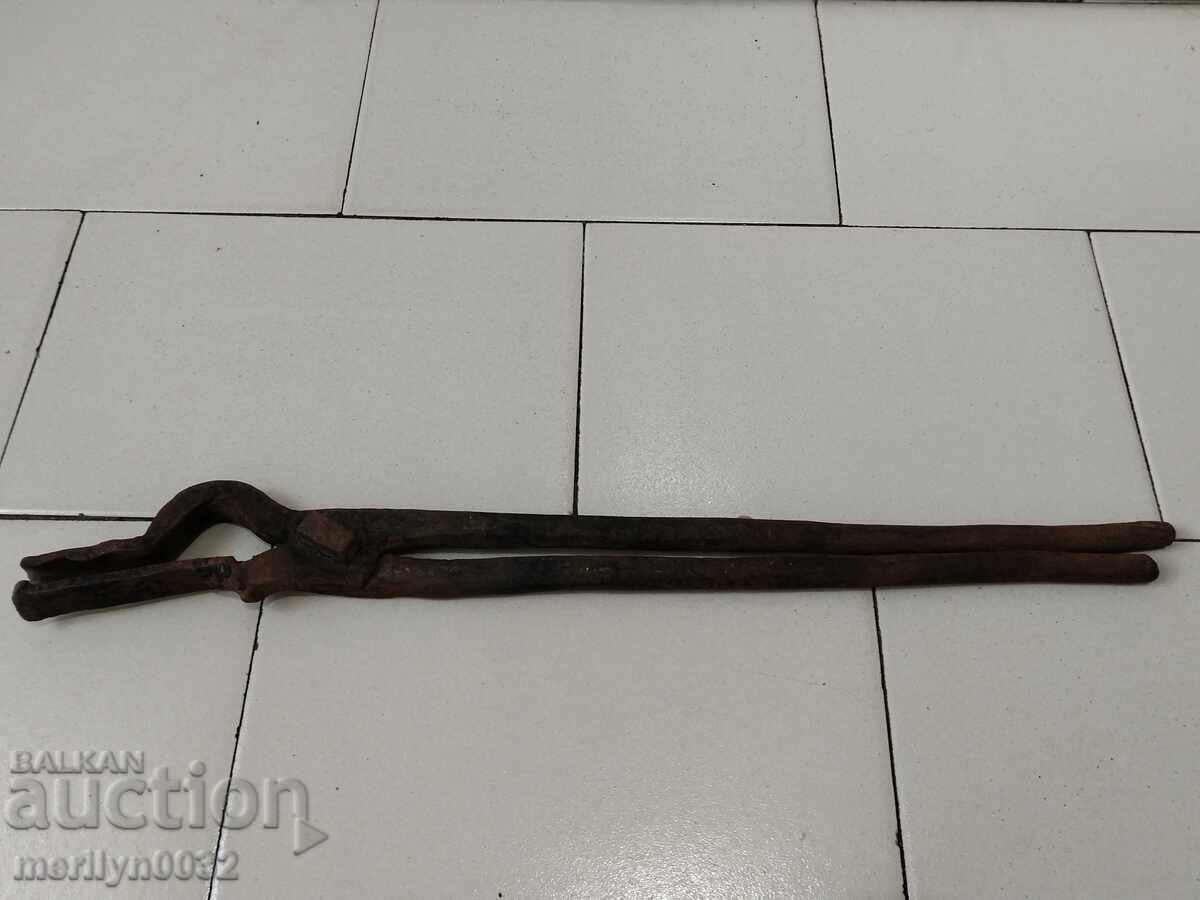 Old blacksmith's tongs, shingles, wrought iron - 6