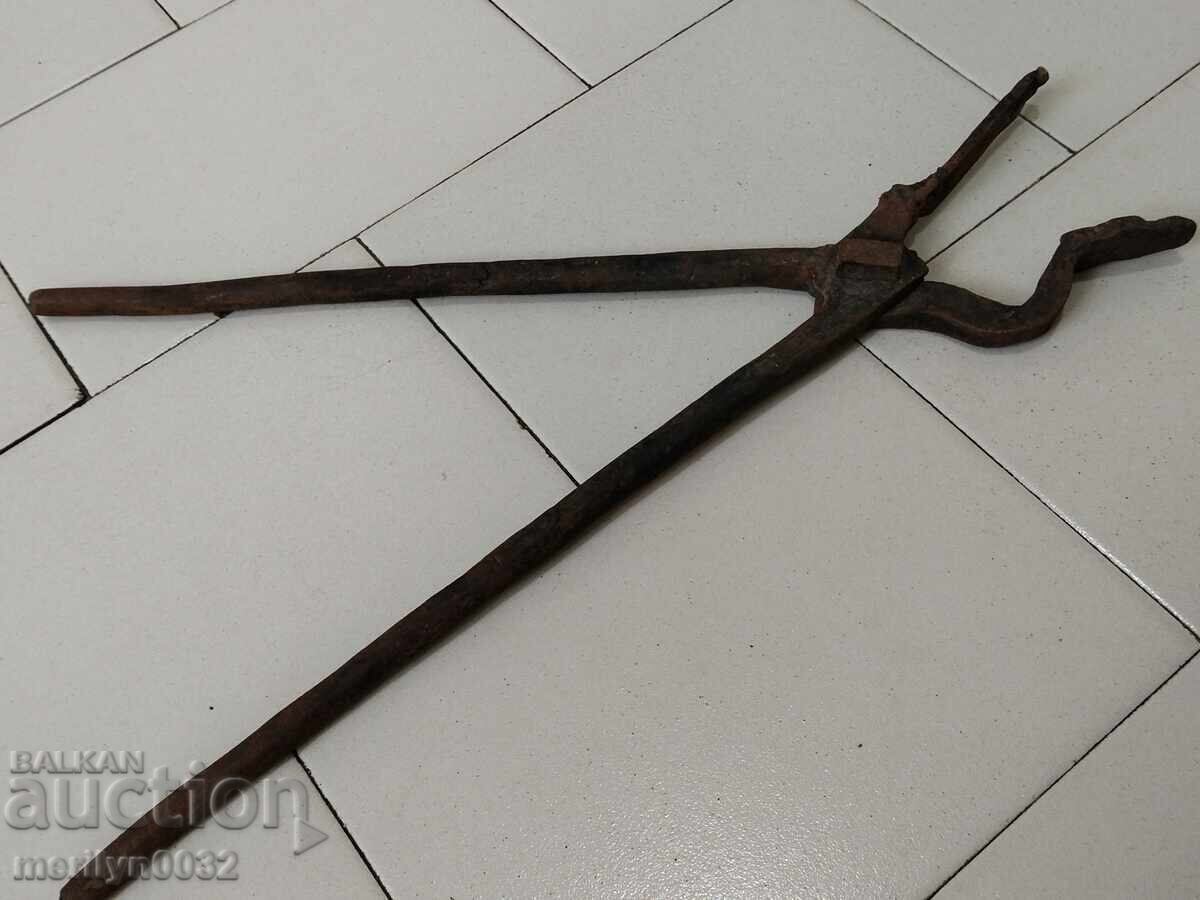 Old blacksmith's tongs, shingles, wrought iron - 7