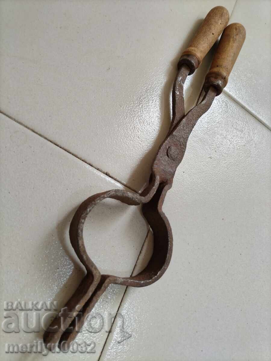 Old blacksmith's tongs, shingles, wrought iron - 5