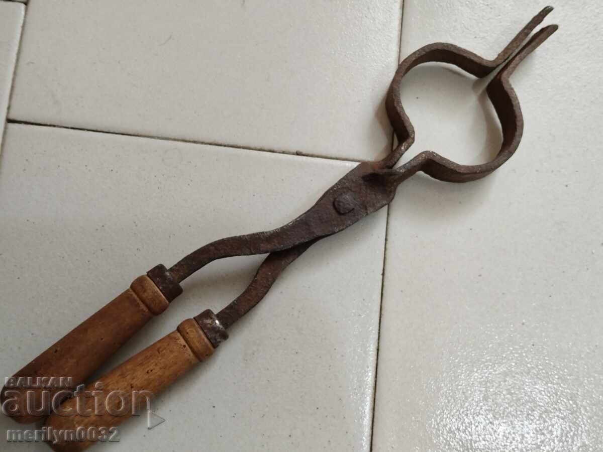 Old blacksmith's tongs, shingles, wrought iron - 6