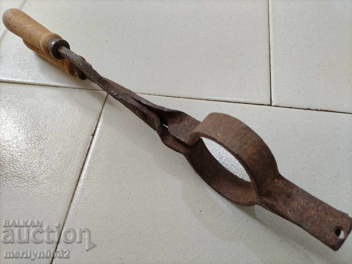 Old blacksmith's tongs, shingles, wrought iron - 7