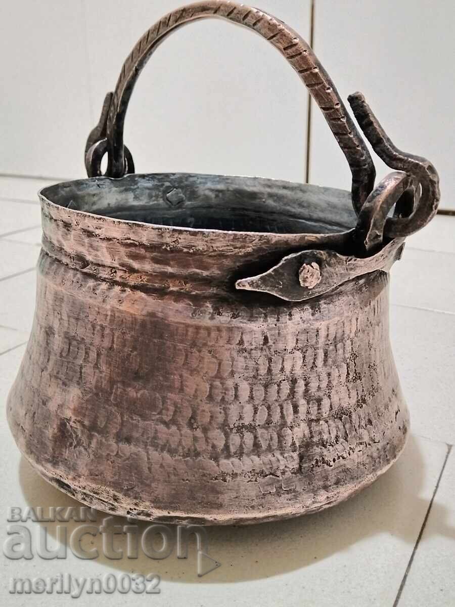 Licitație Ibric vechi de cupru, cupru, ceaun, ceaun, vas de cupru