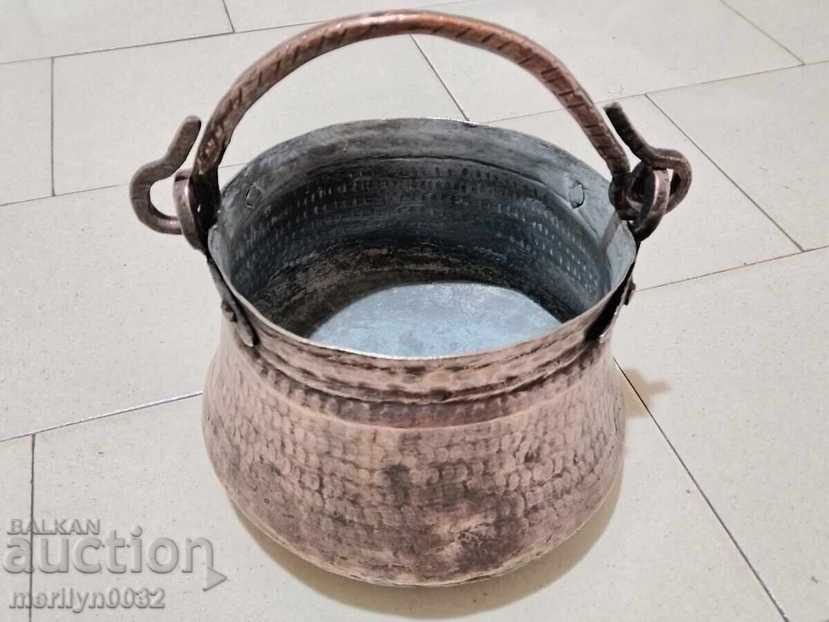 Livrarea Ibric vechi de cupru, cupru, ceaun, ceaun, vas de cupru