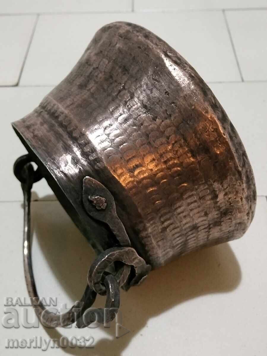 Ibric vechi de cupru, cupru, ceaun, ceaun, vas de cupru - 6