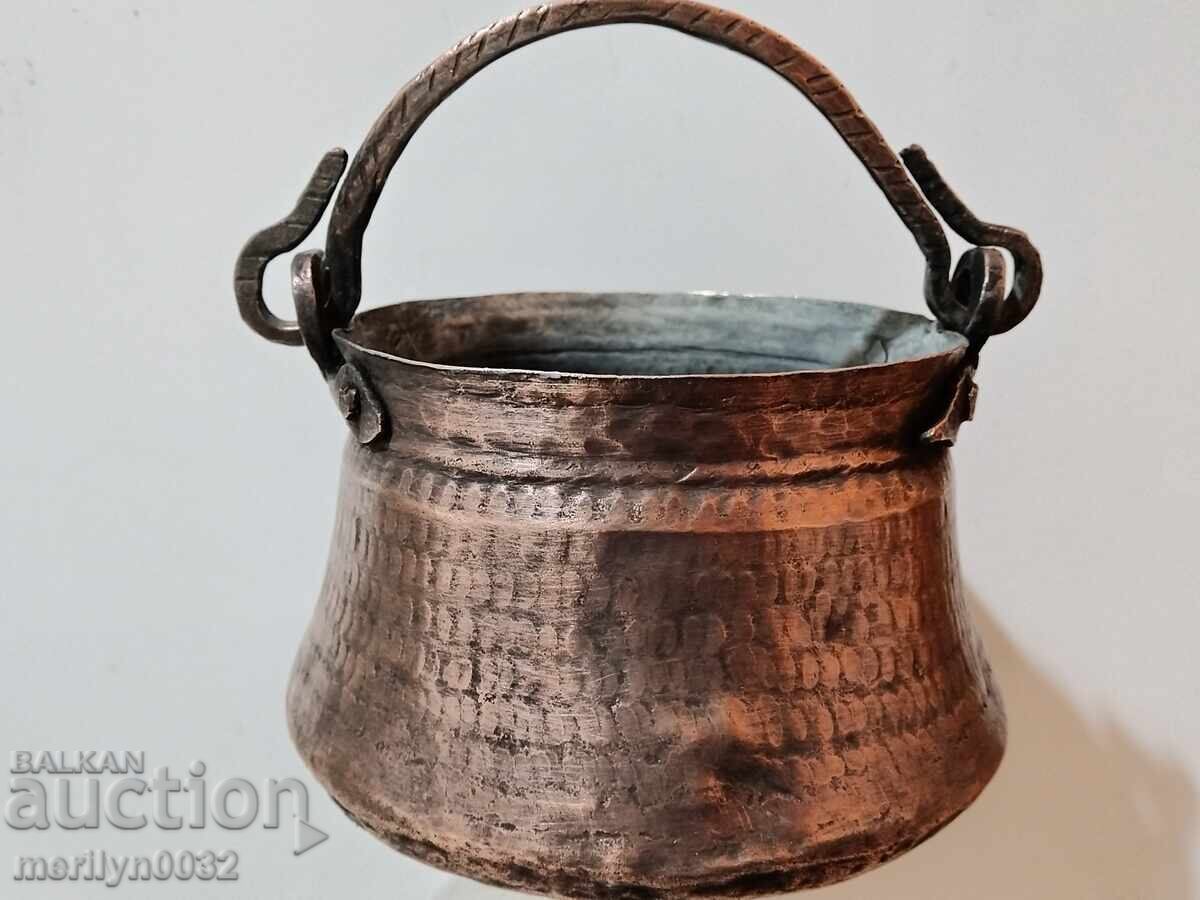 Ibric vechi de cupru, cupru, ceaun, ceaun, vas de cupru