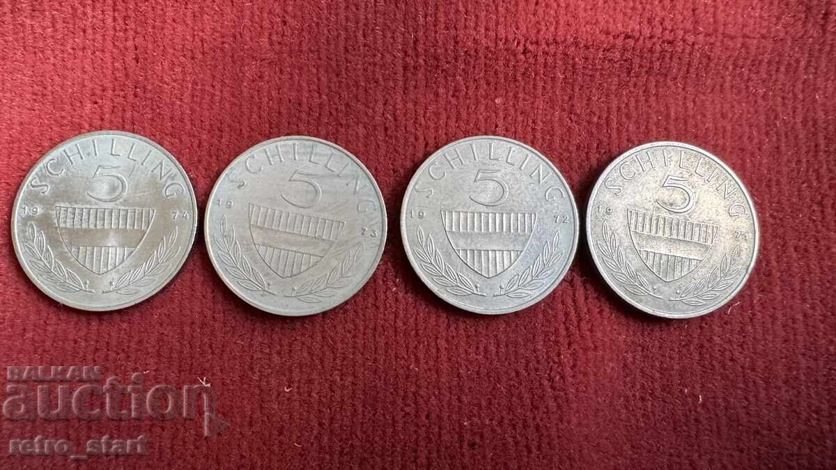 Licitație 5 rame de canotaj 5 bucăți 1971, 72, 73, 74 godina