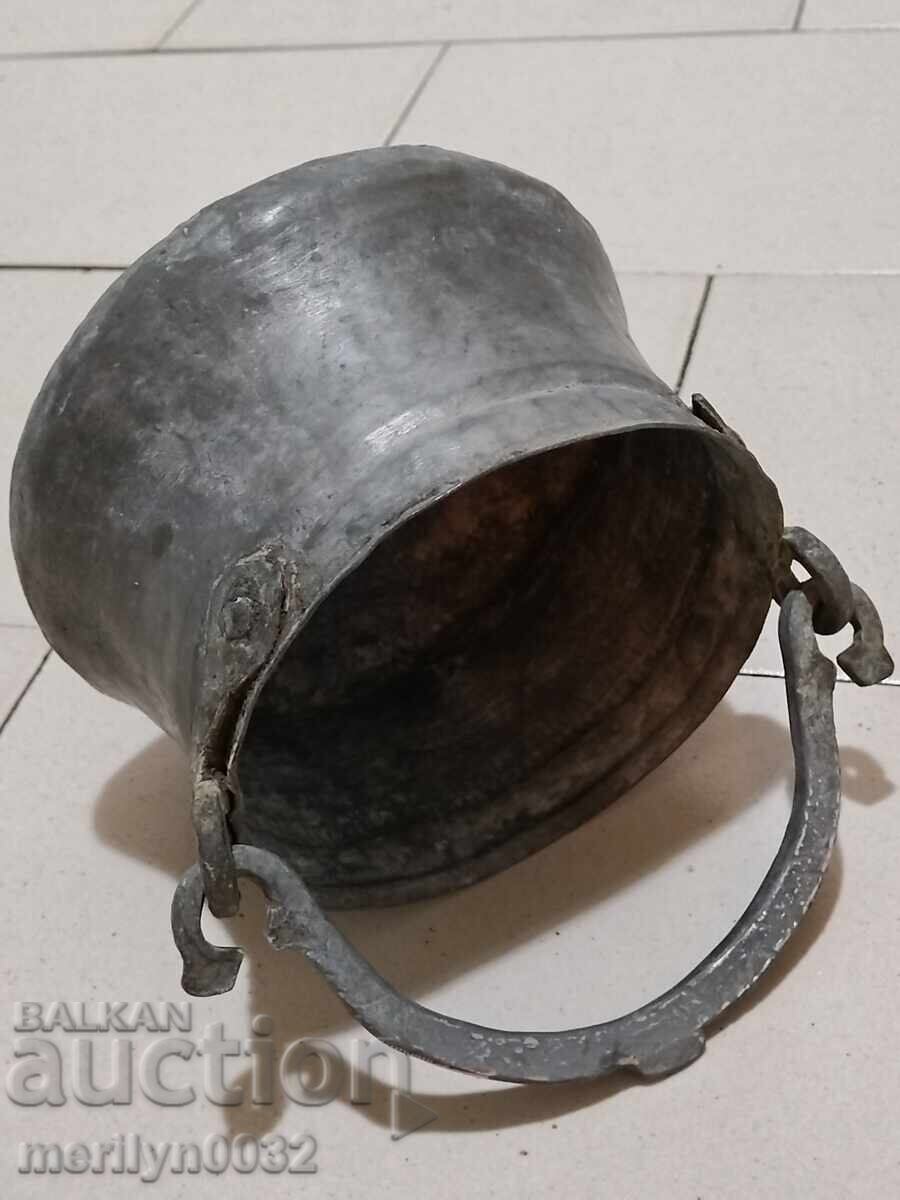 Ibric vechi de cupru, cupru, ceaun, ceaun, vas de cupru - 6