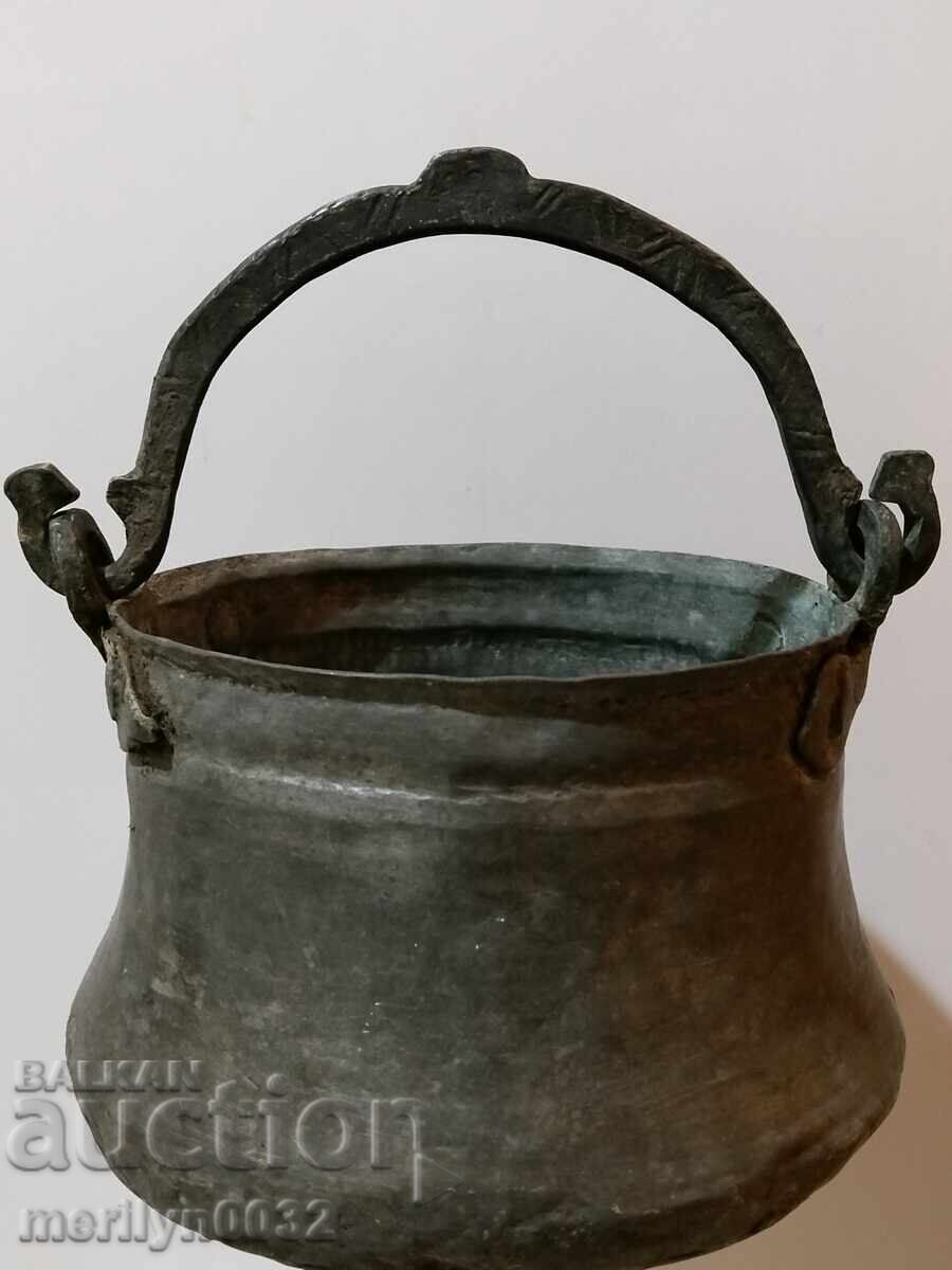 Ibric vechi de cupru, cupru, ceaun, ceaun, vas de cupru