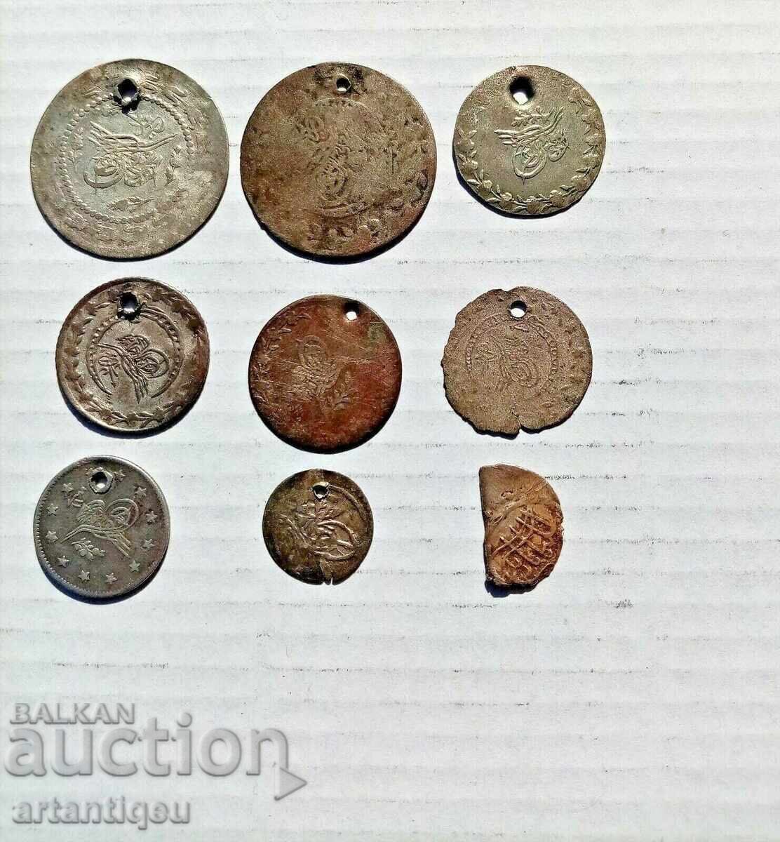 9 ασημένια και επάργυρα νομίσματα από την Οθωμανική Αυτοκρατορία 9 ασημένια και επάργυρα νομίσματα από την Οθωμανική Αυτοκρατορία