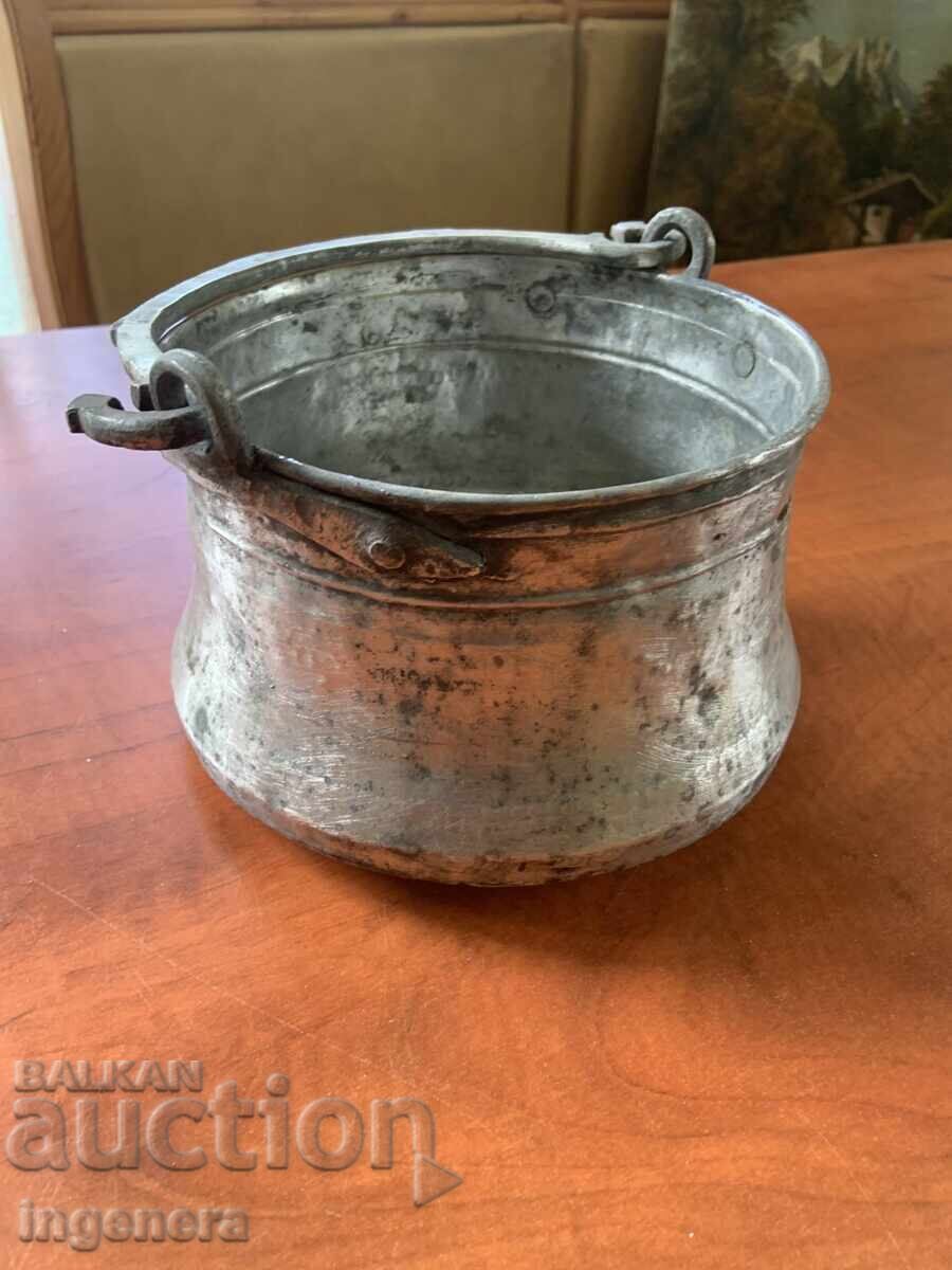 КОТЕЛ КОТЛЕ МЕНЧЕ БАКЪР МЕД СТАРИНЕН СЪД- 2 ЛИТРА