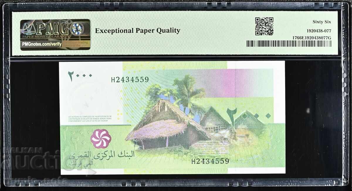 Κομόρες 2000 φράγκα 2005 PMG 66 με τιμή 105.00 BGN | € 53.69 Κομόρες 2000 φράγκα 2005 PMG 66 με τιμή 105.00 BGN | € 53.69