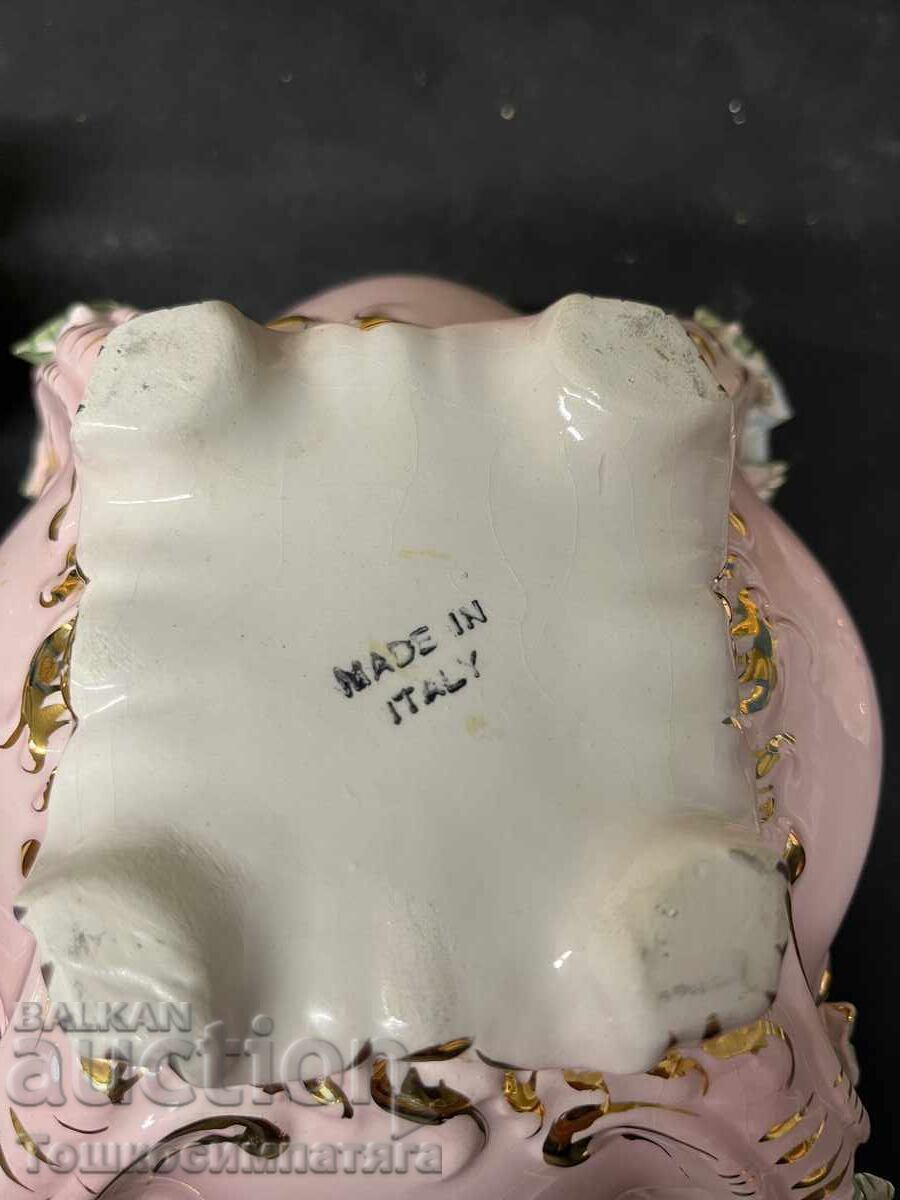 Ιταλικό πορσελάνινο κηροπήγιο και κουτί κοσμημάτων - 5