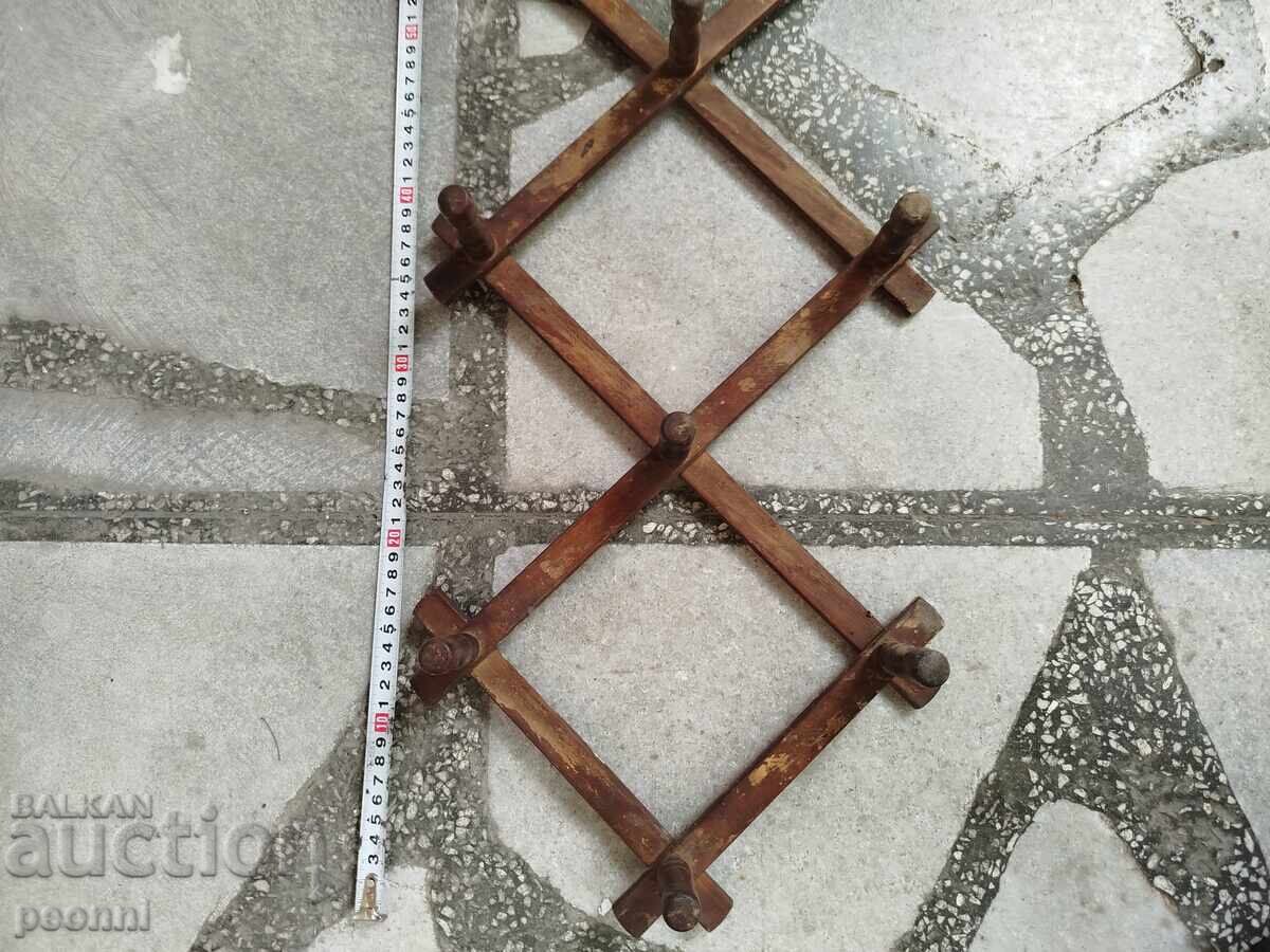 Old wooden extendable coat rack with price 10.00 BGN | € 5.11