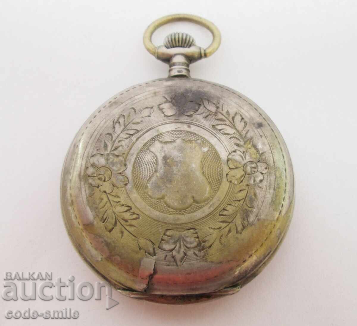 Livrarea Ceas de buzunar vechi din argint - funcționează - pentru restaurare