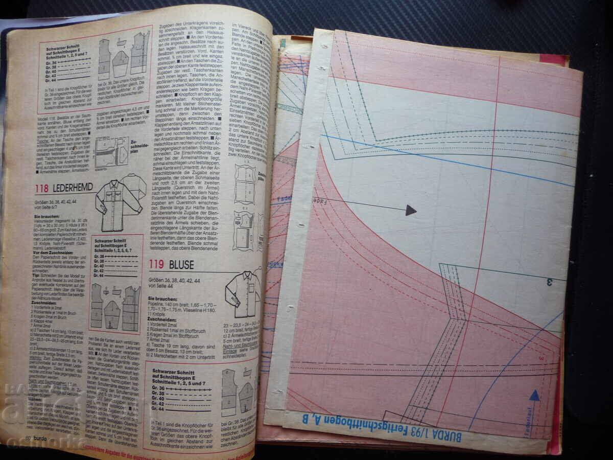 Auction  Burda 1/93 Pattern Magazine Models Fashion Clothing Dresses Women's