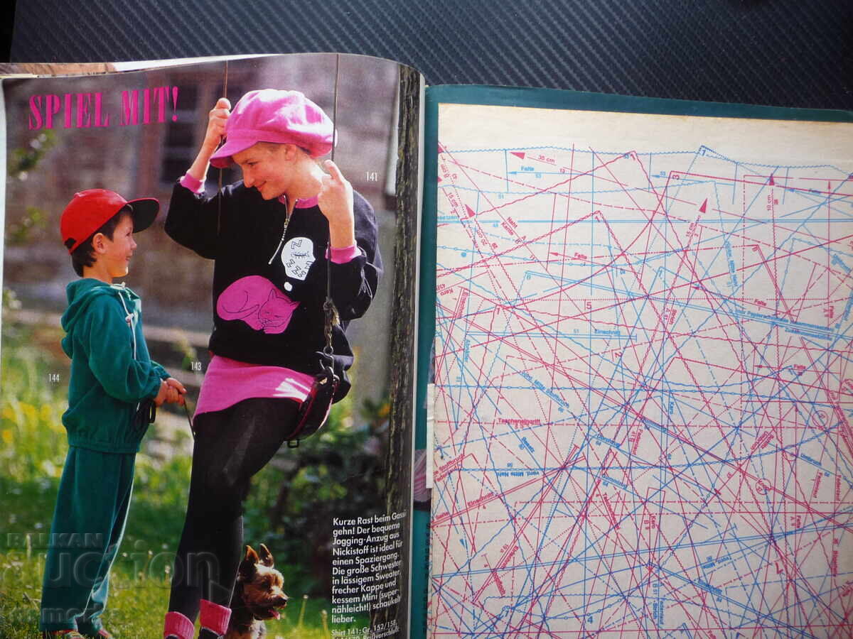 Аукцион Burda 9/91 списание кройки модели мода дрехи рокли дамски дъ