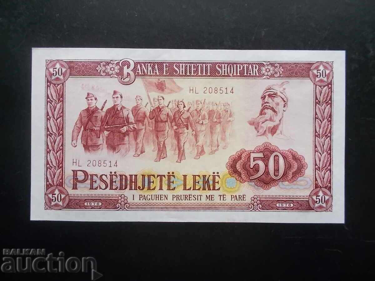 ALBANIA, 50 Lek, 1976, UNC