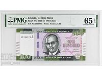 Liberia 100 dolari 2021 PMG 65