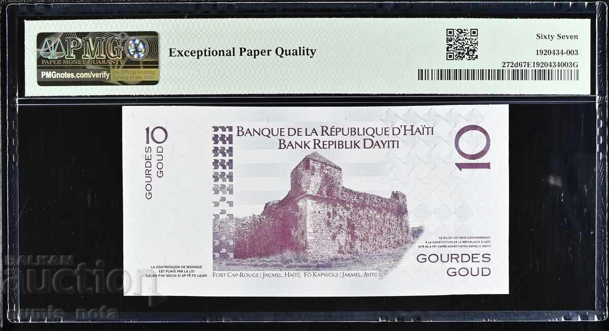Haiti 10 gourdes 2004 anul PMG 67 cu preț 90.00 BGN | € 46.02