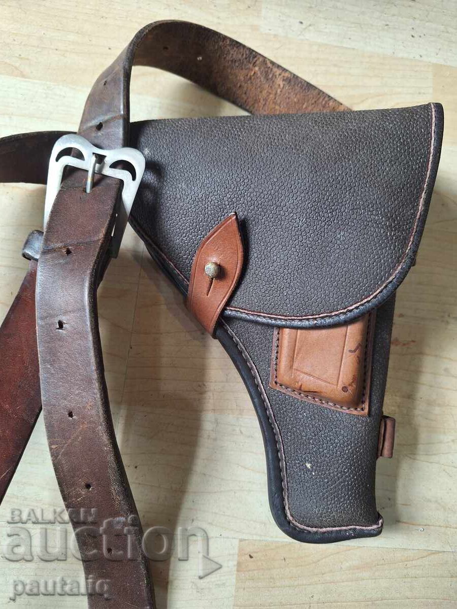 Θήκη για πιστόλι με ζώνη από φυσικό δέρμα με τιμή 40.00 BGN | € 20.45 Θήκη για πιστόλι με ζώνη από φυσικό δέρμα με τιμή 40.00 BGN | € 20.45