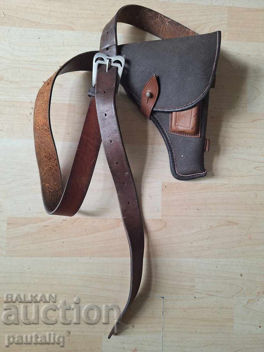 Θήκη για πιστόλι με ζώνη από φυσικό δέρμα Θήκη για πιστόλι με ζώνη από φυσικό δέρμα